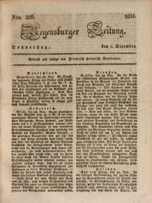 Regensburger Zeitung Donnerstag 1. Dezember 1831