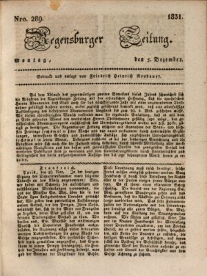 Regensburger Zeitung Montag 5. Dezember 1831