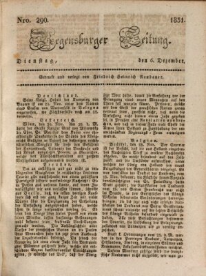 Regensburger Zeitung Dienstag 6. Dezember 1831