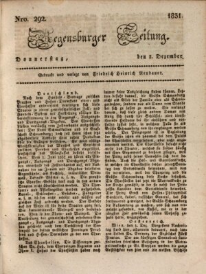 Regensburger Zeitung Donnerstag 8. Dezember 1831