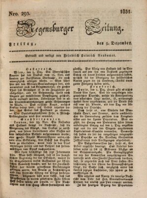 Regensburger Zeitung Freitag 9. Dezember 1831