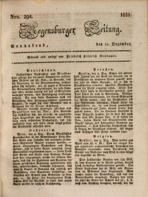 Regensburger Zeitung Samstag 10. Dezember 1831