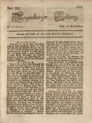 Regensburger Zeitung Freitag 16. Dezember 1831