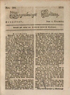 Regensburger Zeitung Samstag 17. Dezember 1831