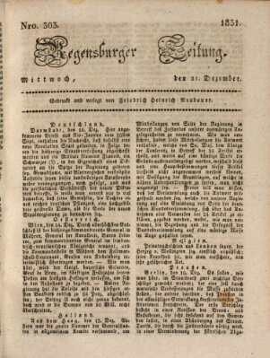 Regensburger Zeitung Mittwoch 21. Dezember 1831