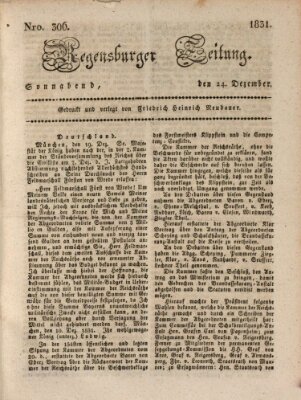 Regensburger Zeitung Samstag 24. Dezember 1831