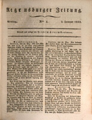 Regensburger Zeitung Montag 2. Januar 1832