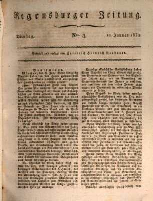 Regensburger Zeitung Dienstag 10. Januar 1832