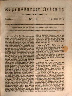 Regensburger Zeitung Freitag 13. Januar 1832