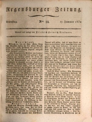 Regensburger Zeitung Dienstag 17. Januar 1832