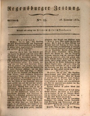 Regensburger Zeitung Mittwoch 18. Januar 1832