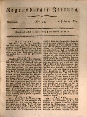 Regensburger Zeitung Mittwoch 1. Februar 1832