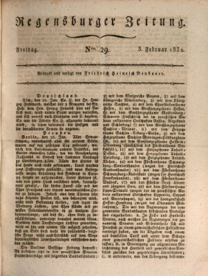 Regensburger Zeitung Freitag 3. Februar 1832