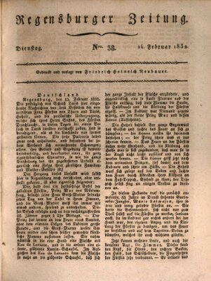 Regensburger Zeitung Dienstag 14. Februar 1832