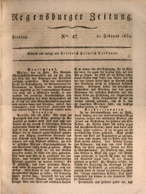 Regensburger Zeitung Freitag 24. Februar 1832