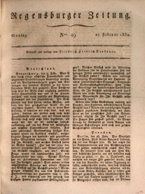 Regensburger Zeitung Montag 27. Februar 1832