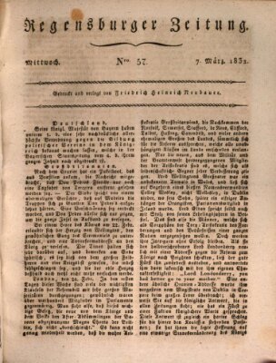 Regensburger Zeitung Mittwoch 7. März 1832