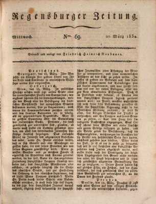 Regensburger Zeitung Mittwoch 21. März 1832