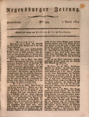 Regensburger Zeitung Samstag 7. April 1832