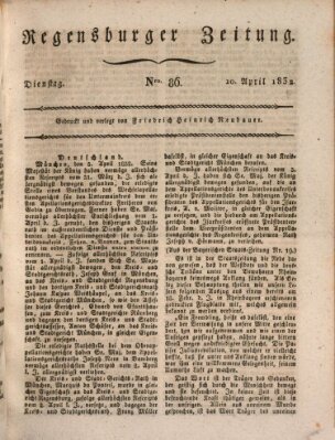 Regensburger Zeitung Dienstag 10. April 1832