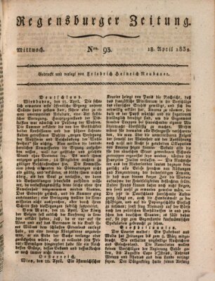 Regensburger Zeitung Mittwoch 18. April 1832