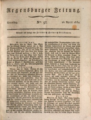 Regensburger Zeitung Dienstag 24. April 1832