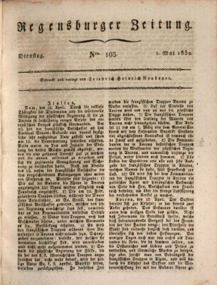 Regensburger Zeitung Dienstag 1. Mai 1832