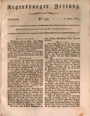 Regensburger Zeitung Mittwoch 2. Mai 1832