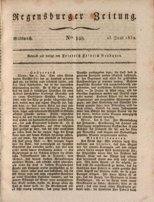 Regensburger Zeitung Mittwoch 13. Juni 1832