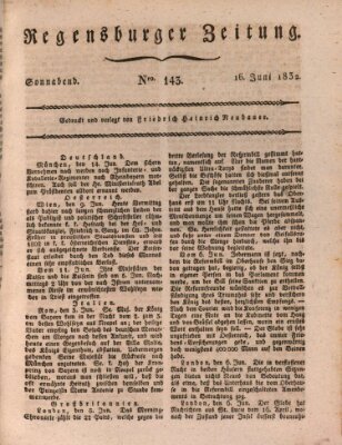 Regensburger Zeitung Samstag 16. Juni 1832