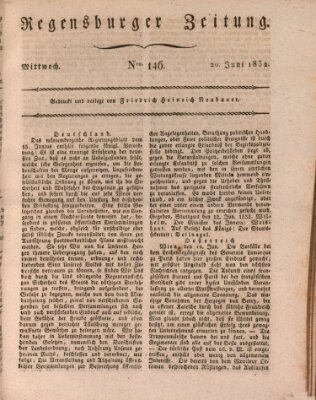 Regensburger Zeitung Mittwoch 20. Juni 1832