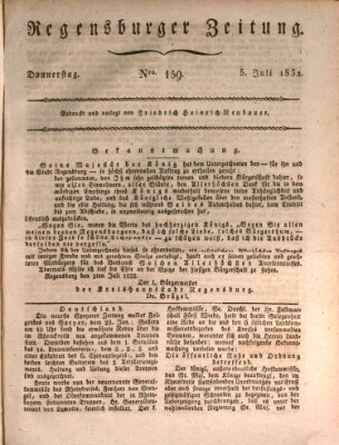 Regensburger Zeitung Donnerstag 5. Juli 1832