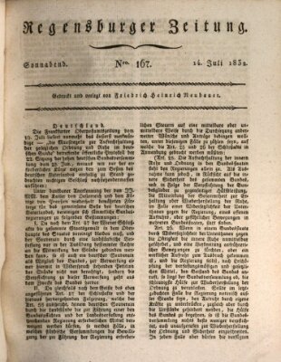 Regensburger Zeitung Samstag 14. Juli 1832