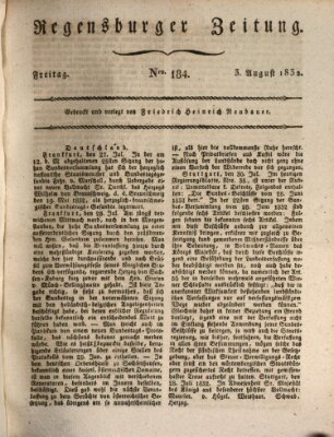 Regensburger Zeitung Freitag 3. August 1832