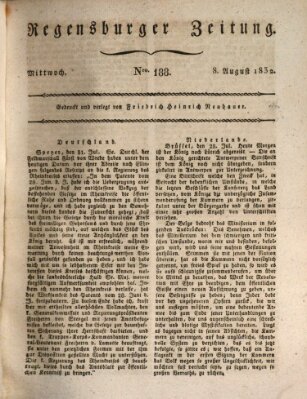 Regensburger Zeitung Mittwoch 8. August 1832