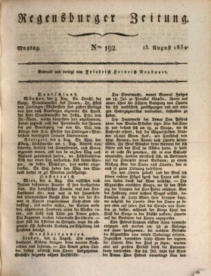 Regensburger Zeitung Montag 13. August 1832