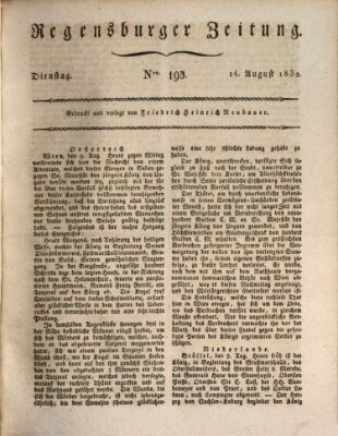 Regensburger Zeitung Dienstag 14. August 1832