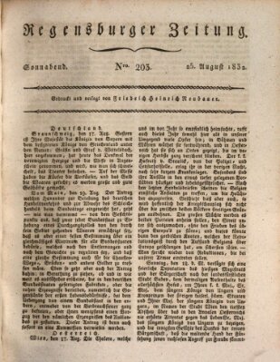 Regensburger Zeitung Samstag 25. August 1832