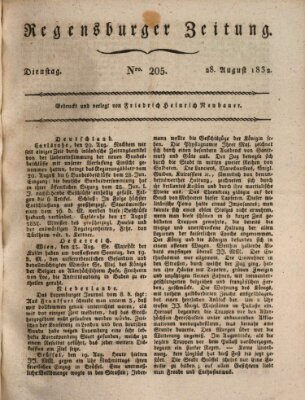 Regensburger Zeitung Dienstag 28. August 1832