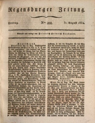 Regensburger Zeitung Freitag 31. August 1832