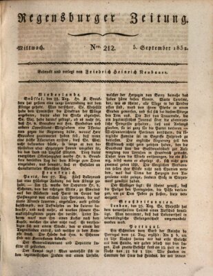 Regensburger Zeitung Mittwoch 5. September 1832