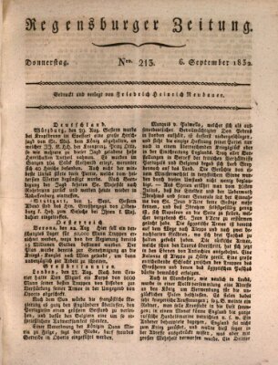 Regensburger Zeitung Donnerstag 6. September 1832