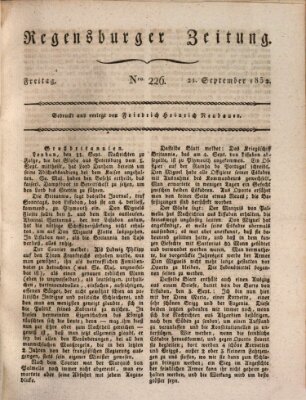 Regensburger Zeitung Freitag 21. September 1832