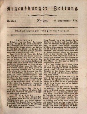 Regensburger Zeitung Montag 24. September 1832