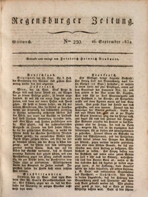 Regensburger Zeitung Mittwoch 26. September 1832