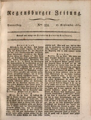 Regensburger Zeitung Donnerstag 27. September 1832