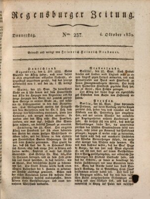 Regensburger Zeitung Donnerstag 4. Oktober 1832