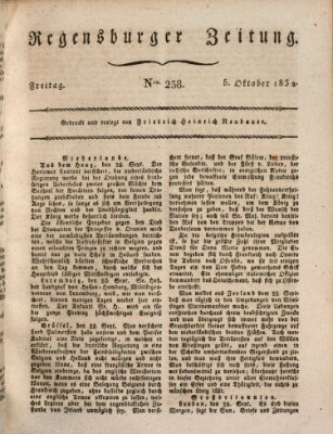 Regensburger Zeitung Freitag 5. Oktober 1832