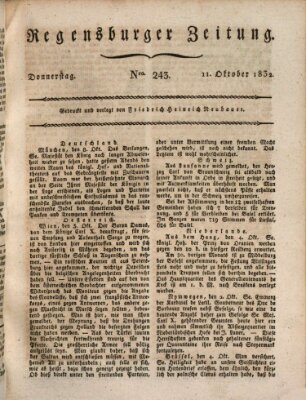 Regensburger Zeitung Donnerstag 11. Oktober 1832