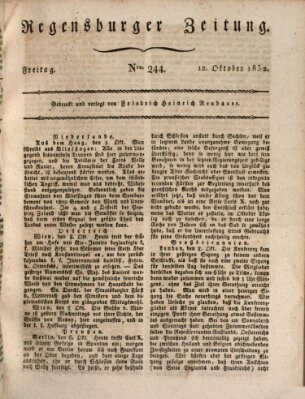 Regensburger Zeitung Freitag 12. Oktober 1832